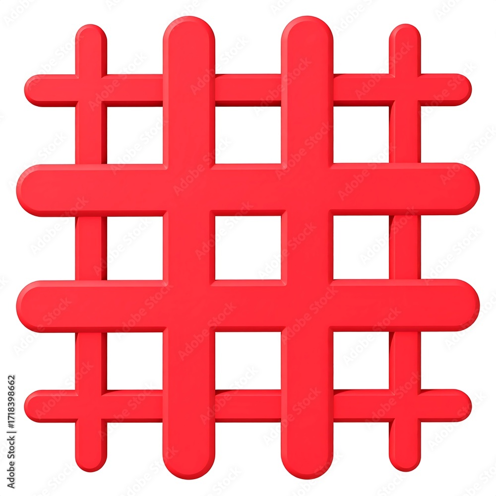 Obraz premium Red grid symbol