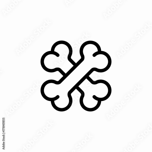 bones cross icon sign vector