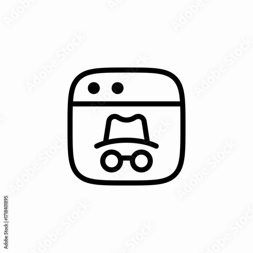 browser incognito access icon sign vector