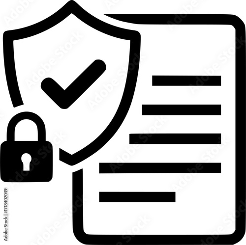 Document review checklist icon with magnifying glass for audit and compliance check vector
