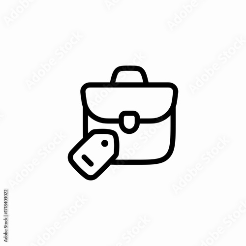 handbag suitcase for sale price tag icon sign vector