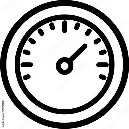 Pressure gauge icon vector illustration for measuring air water oil and gas in outline style isolated
