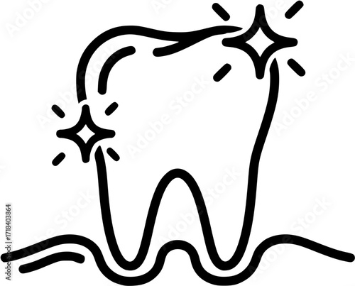 Tooth whitening dental care concept showing a sparkling clean tooth for healthy gums and teeth
