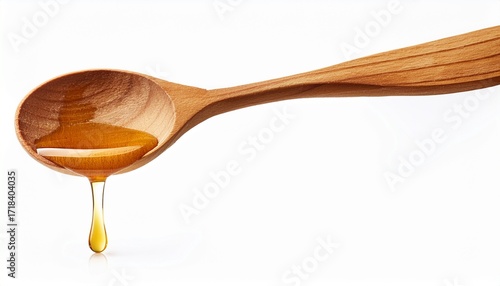 Wallpaper Mural Wooden Spoon With Honey Drip Isolated On White Background Torontodigital.ca