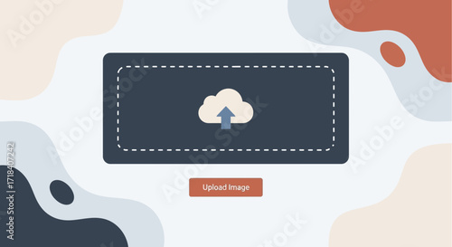 Modern Flat Design Cloud Upload Interface Illustration