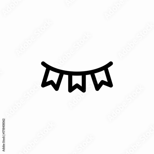 carnival flags decoration icon sign vector