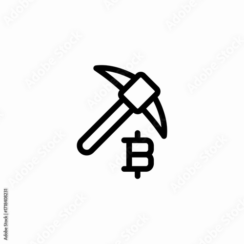 crypto mining icon sign vector
