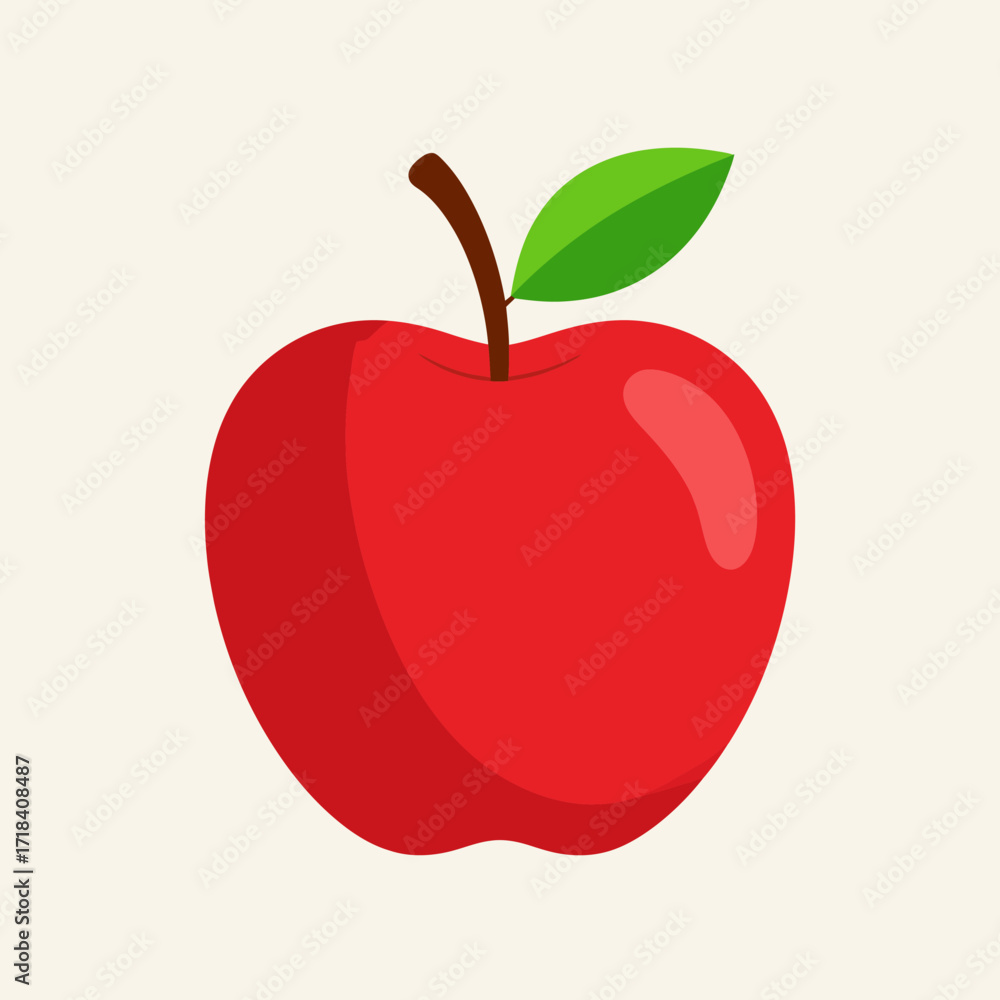 Fototapeta premium A Single Red Apple Crisp, Juicy, and Delicious