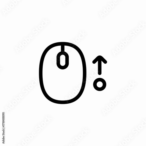 mouse move up icon sign vector