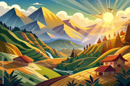 When the morning sun shines on the slopes of northern India, the mountains scatter light on the ground like a golden mirror. Dense forests echo the sounds of colorful birds and small villages with cla