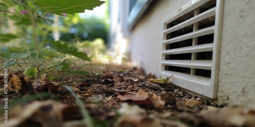 Close-up of Foundation Vent and Ground Cover