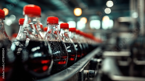 Bottling Plant Production Line: Soda Bottles Conveyor Belt