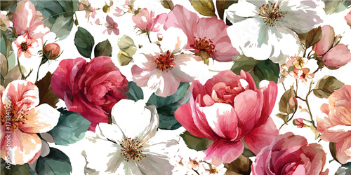 painting watercolor rose flower background illustration floral nature. 