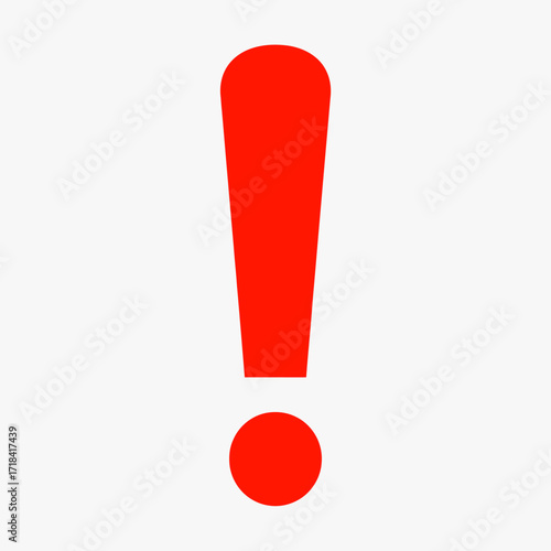 Exclamation Mark A Bold Visual Symbol of Urgency, Warning, or Emphasis on a White Background