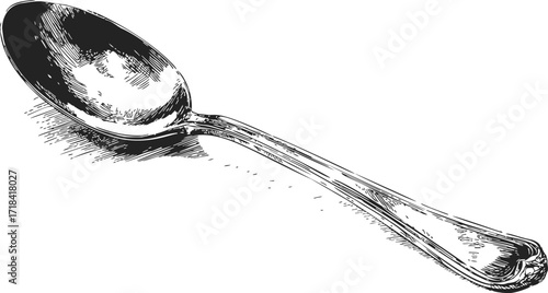 Spoon sketch hand drawn style isolated on white background — stock vector