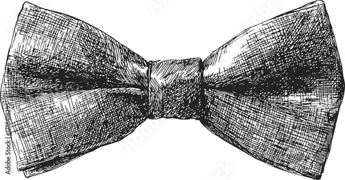 Bow tie sketch hand drawn formal accessory illustration — stock vector
