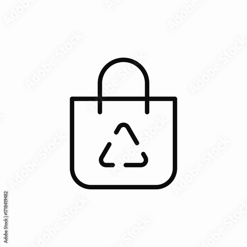 recycling shopping bag icon sign vector