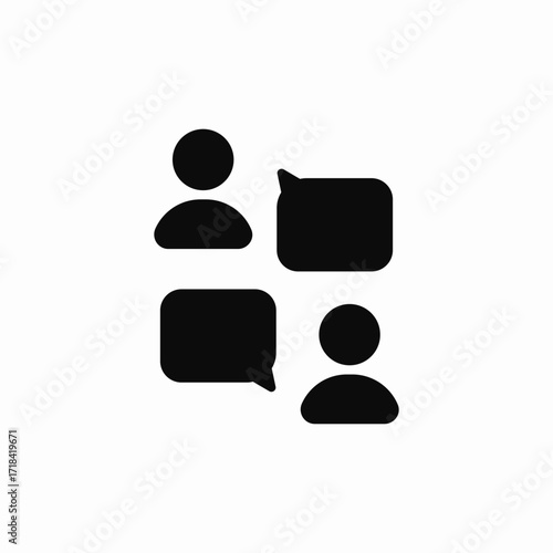 solid chat dialogue talk icon sign vector