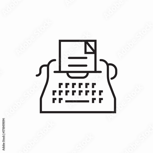 typing machine icon sign vector
