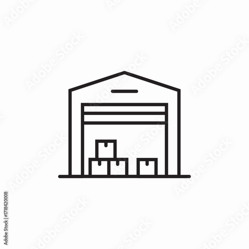 warehouse storage open gate icon sign vector
