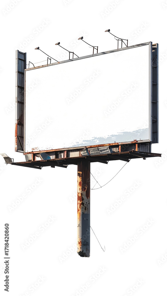 Obraz premium Empty billboard, rusty metal, blank advertising