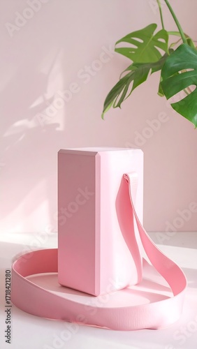 Pink boxy object with strap