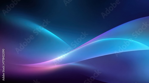 Abstract flowing light waves in vibrant blue purple shades with smooth motion.
