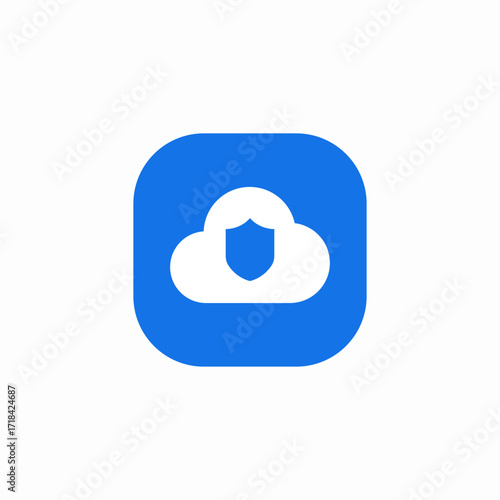 cloud service protection icon sign vector