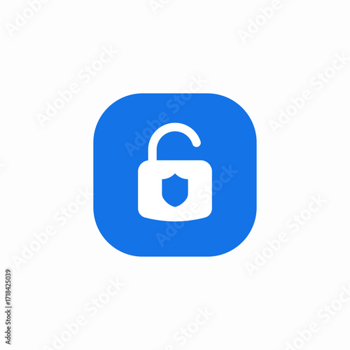 unlock protection icon sign vector