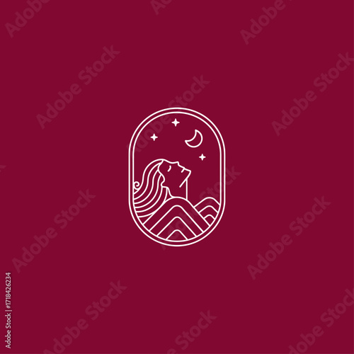 Woman spa logo icon flat vector design