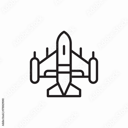 airforce plane icon sign vector