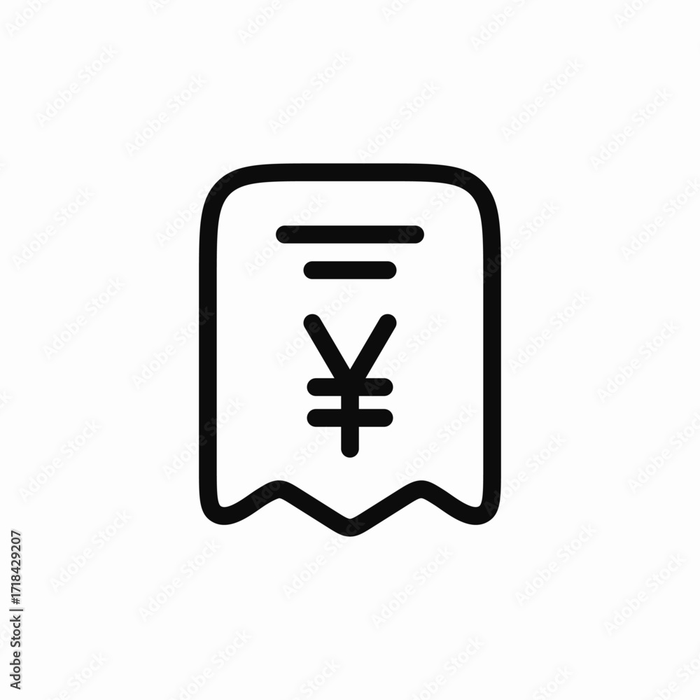 Obraz premium check bill yen icon sign vector