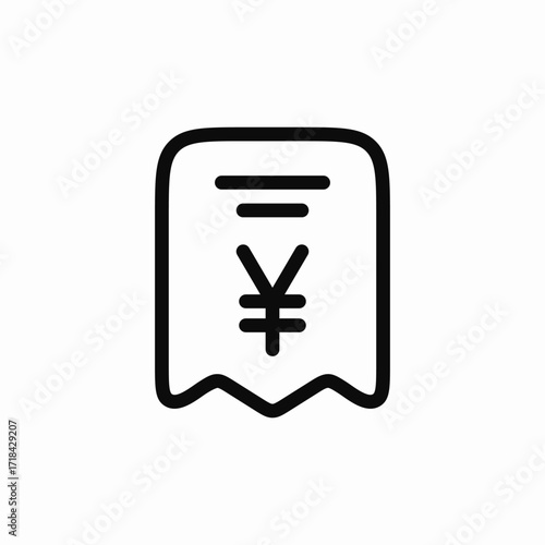 check bill yen icon sign vector