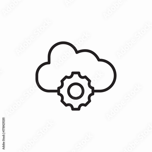 cloud service settings icon sign vector