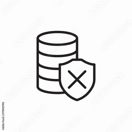 data base not protected icon sign vector