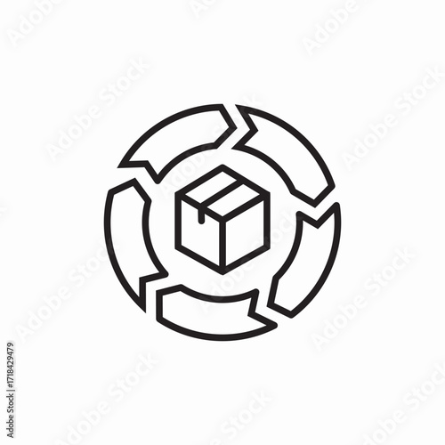 delivery process cycle icon sign vector
