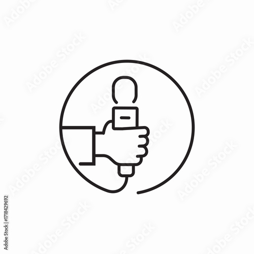 interview microphone report icon sign vector