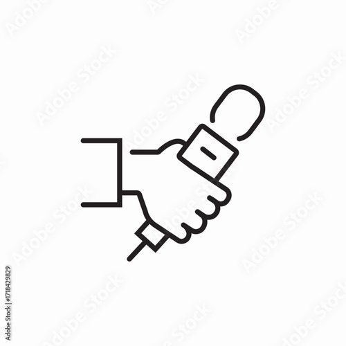 microphone interview icon sign vector