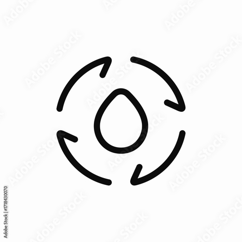 renewable water icon sign vector