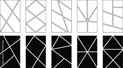 Blank Manga Comic Grid Template | Storyboard Panel Layout | Collage Page Frame for Comics, Posters, and Flyers | Vector Illustration