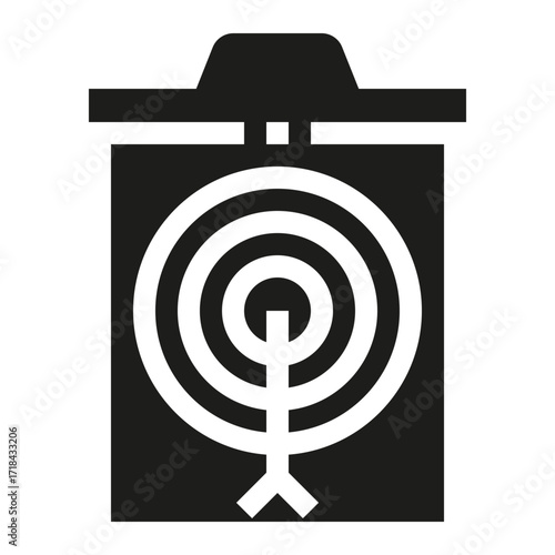 Icono de objetivo. Metas, enfoque, y logro profesional. Ilustración vectorial