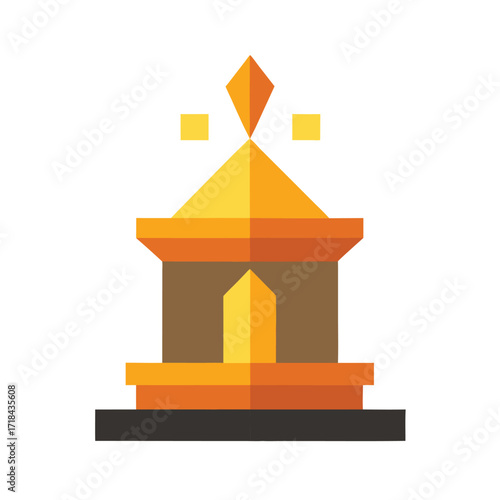 altar unto god with glowing light on white background