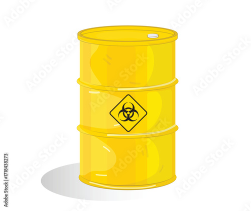 Metal Barrel with toxic waste illustration vector