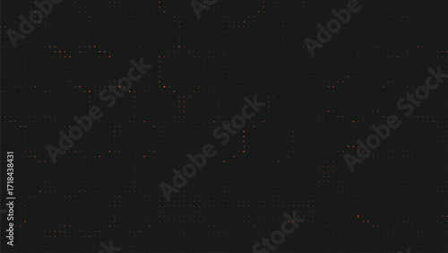 Dark abstract halftone dotted background with red pixel scattered texture, perfect for futuristic website banner poster flyer and modern digital artworks
