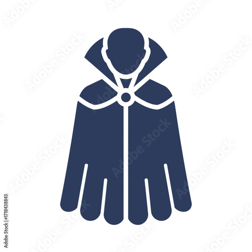 Silhouette of a mysterious figure in a cloak representing Halloween  