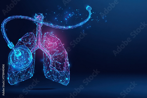 Abstract illustration of lungs and stethoscope