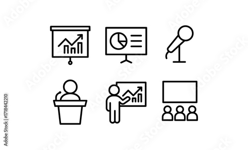 Minimalist icon set for presentations and conferences