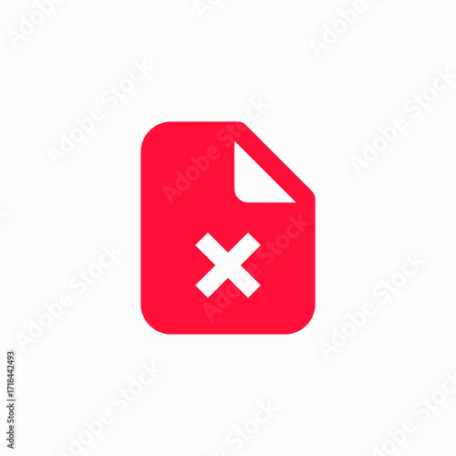 file document delete icon sign vector