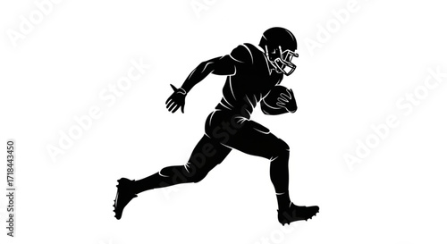 Dynamic Football Player Silhouette in Action – Bold Vector Running Pose