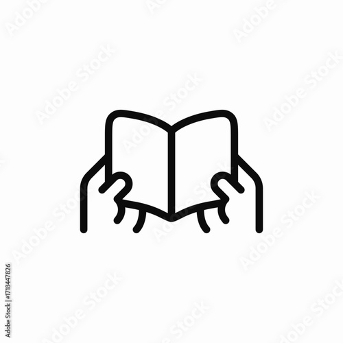 book read hands icon sign vector